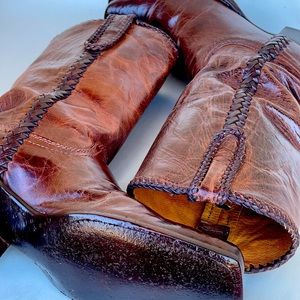 Lucchese M2601 Peanut Brittle Mad Dog Laced Braided Cowboy Boots.